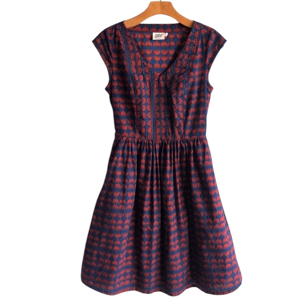 Mata Traders Cotton Print Dress, Blue/red, XL